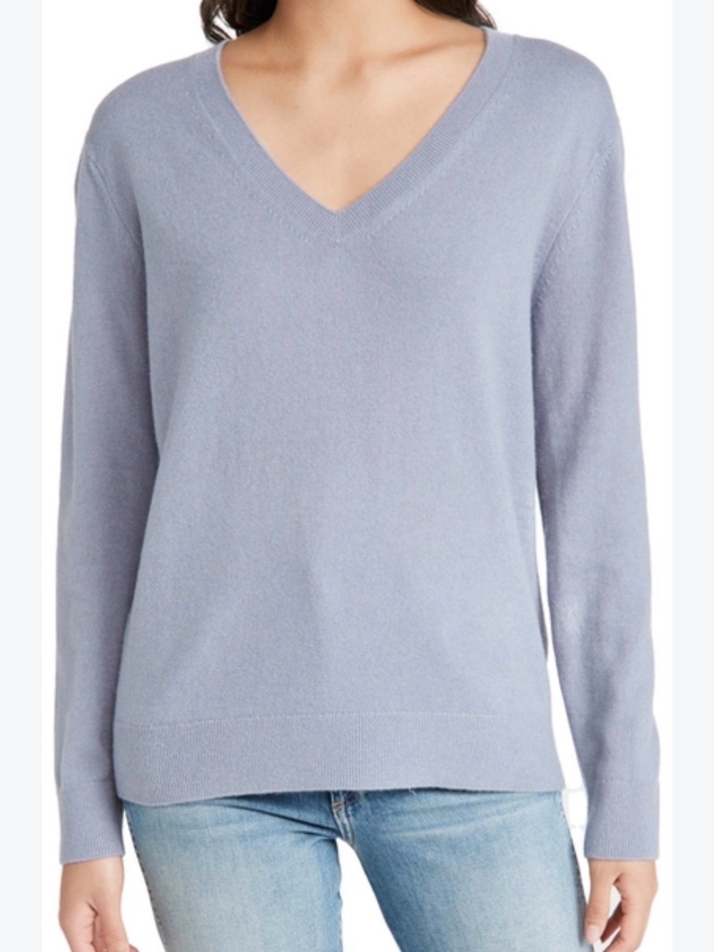 Vince Weekend V Neck Cashmere Sweater in Slate Blue | L